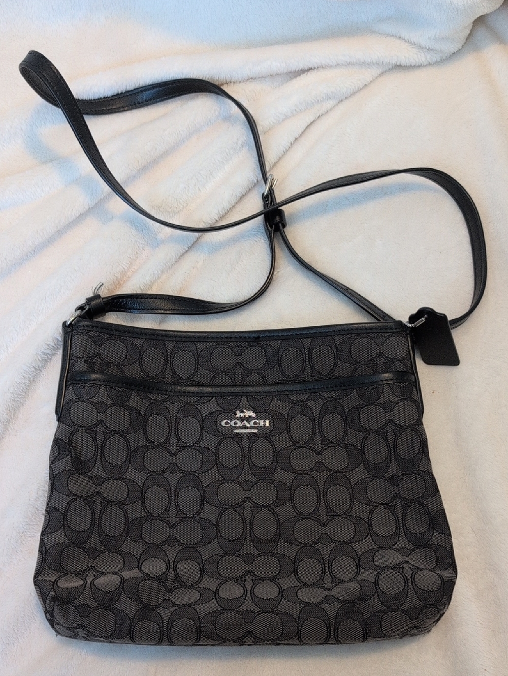Coach Black Signature Jacquard Crossbody Bag